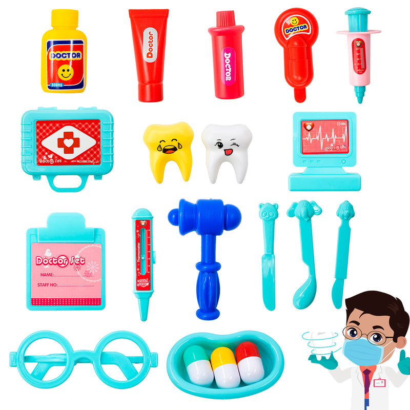 Kit Medico Dentista Mini Doutor Infantil Educativo 22 Peças