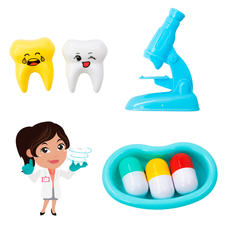 Kit Medico Dentista Mini Doutor Infantil Educativo 22 Peças