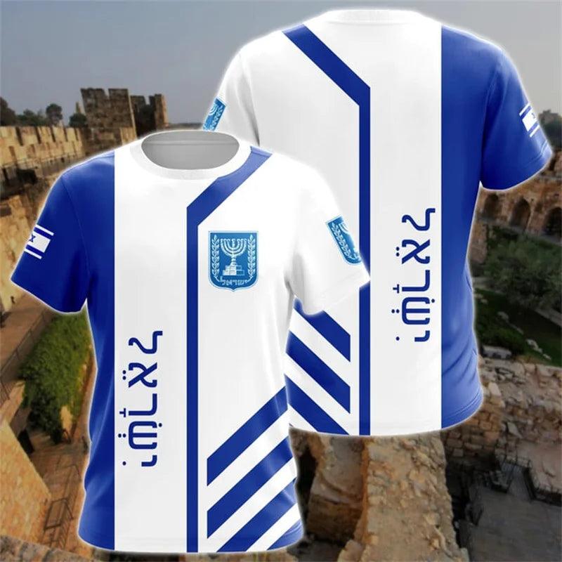Camiseta masculina bandeira de Israel 3D - Pechinchas Daweb