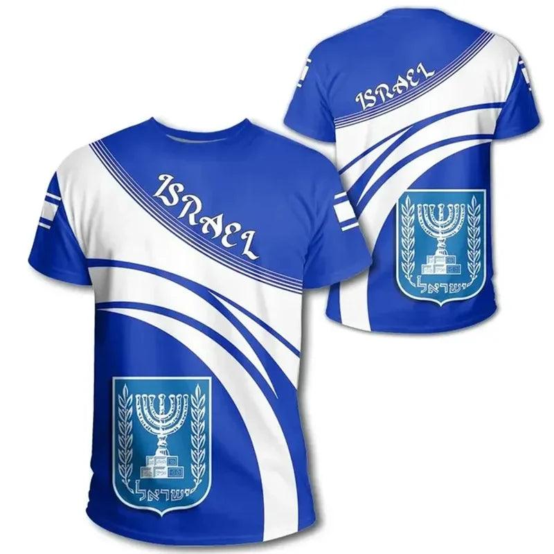 Camiseta masculina bandeira de Israel 3D - Pechinchas Daweb